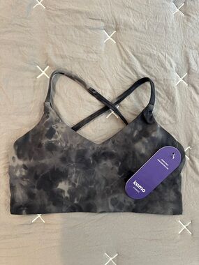 Komo Active Black Tie-Dye Strappy Sports Bra